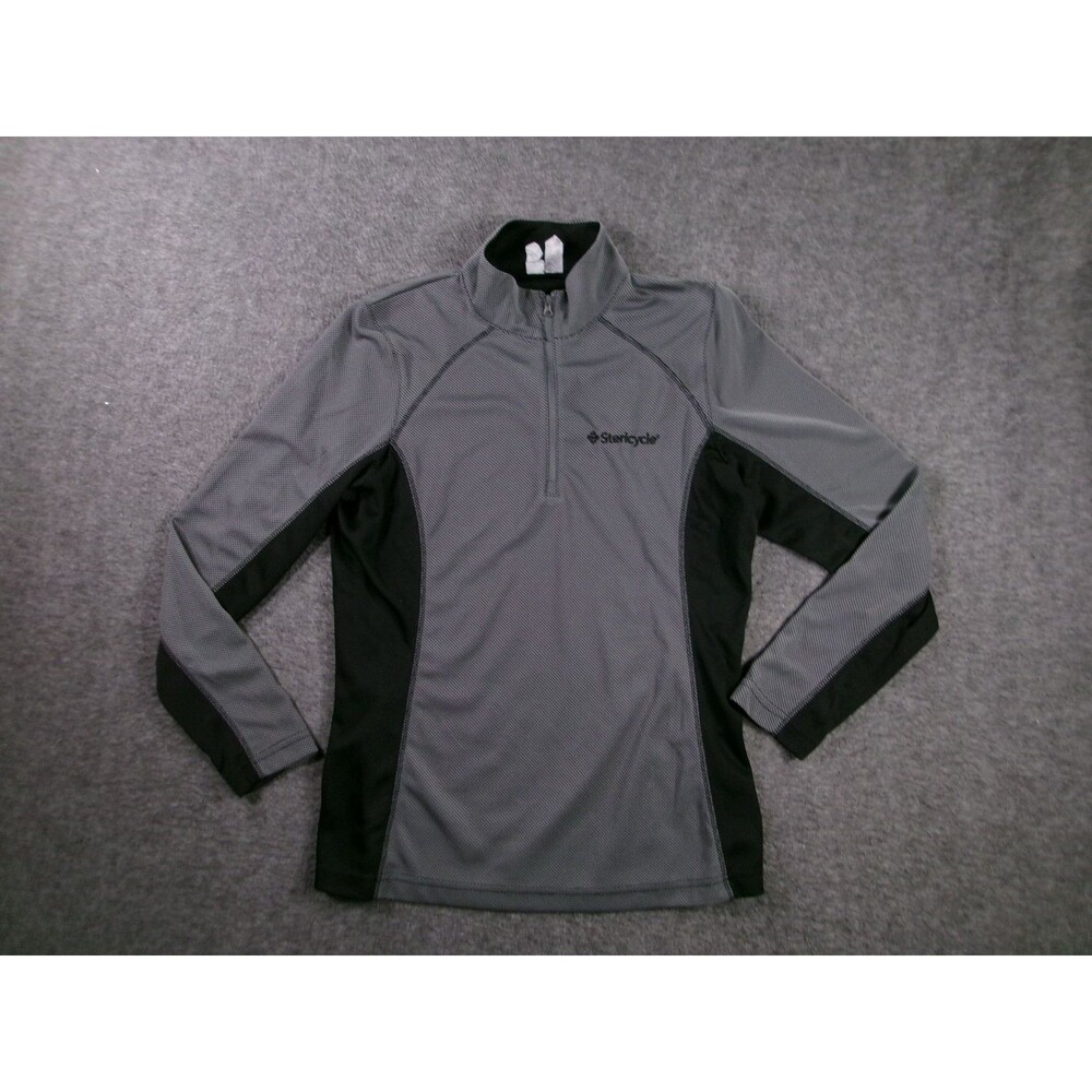 Clique Pullover Womens M Gray Black Quarter Zip Long Sleeve Athletic Stericycle
